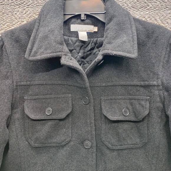 J Crew Women Classic Wool Blend Pea Coat Button Up Flap Pockets - Picture 6 of 8